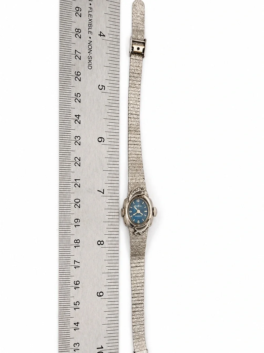 Tradition Women's Silver-Tone Watch with Blue Dial